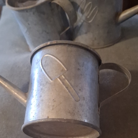 Other - Vintage Metal Watering Can Candle Set Patina Rustic Lived In